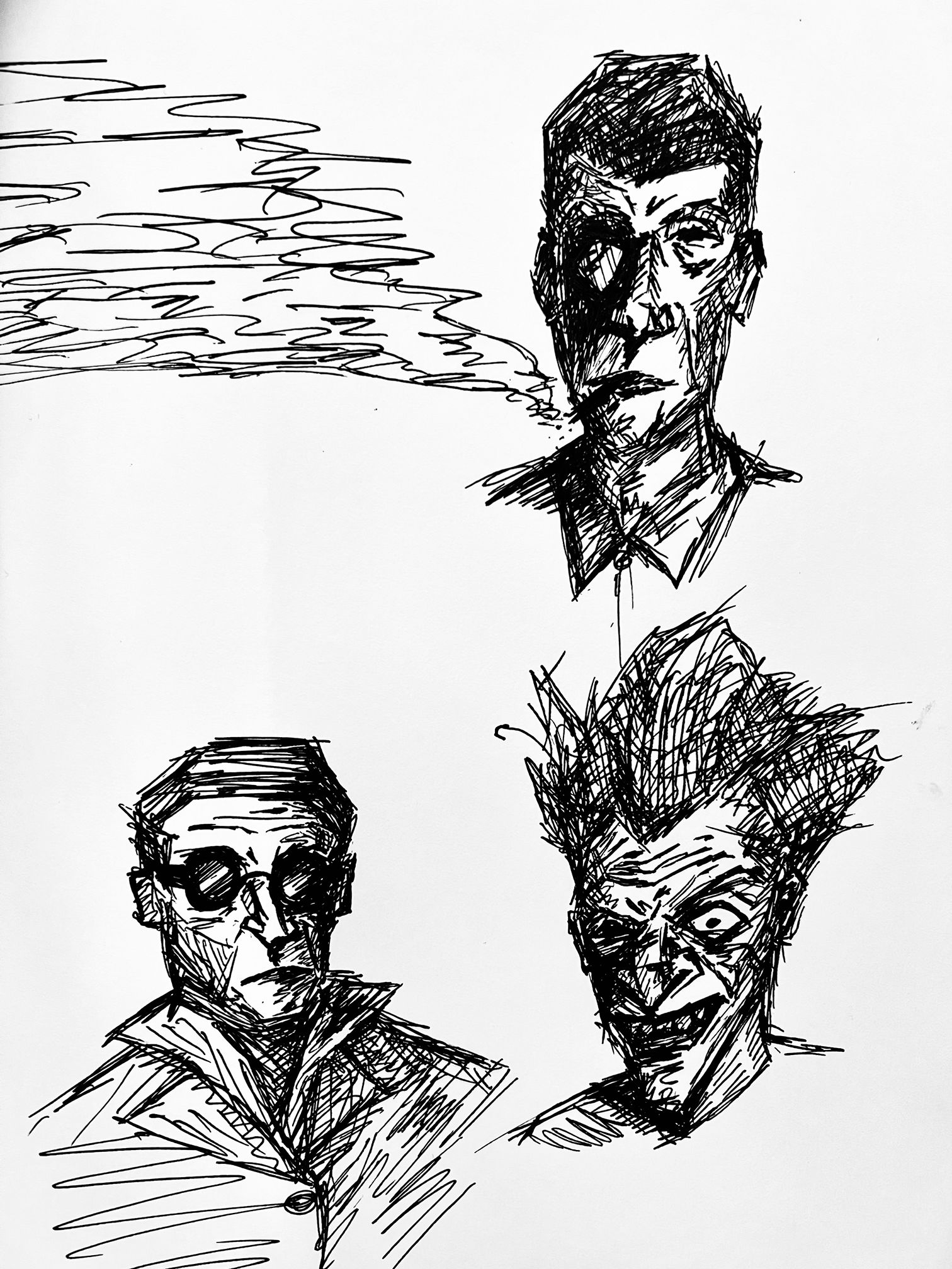 Quick stylized character sketches.
