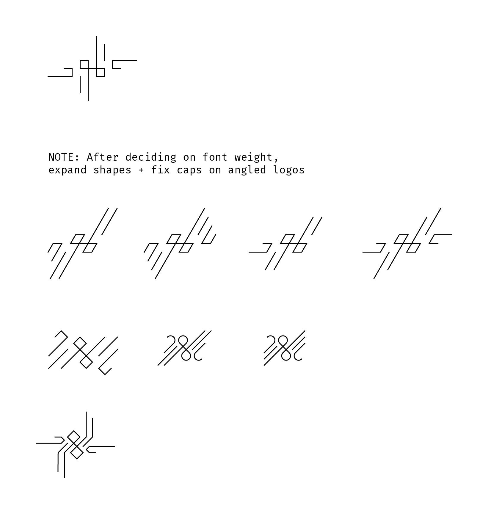 Refined logo sketches, part 3.